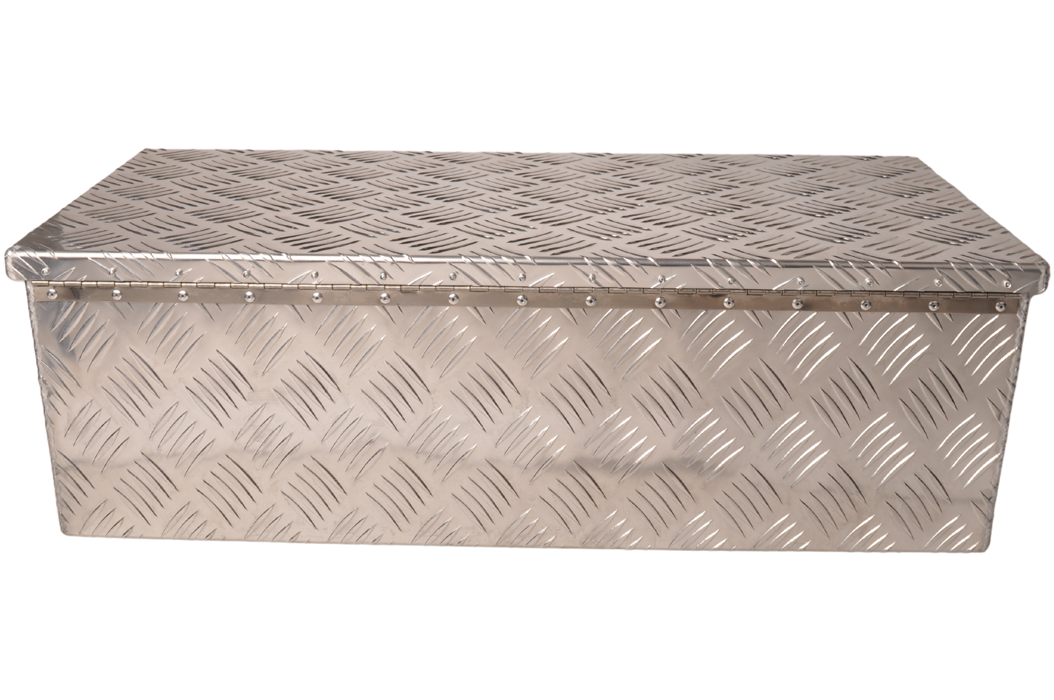 Traanplaat aluminium disselkist/gereedschapkist/disselbak met handvaten 765x330x245 mm - inclusief geïntegreerd slot - 2,5 mm dik materiaal