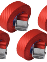 Cantonal Set van 4 sjorbanden rood 300x2,5 cm (250 kg)