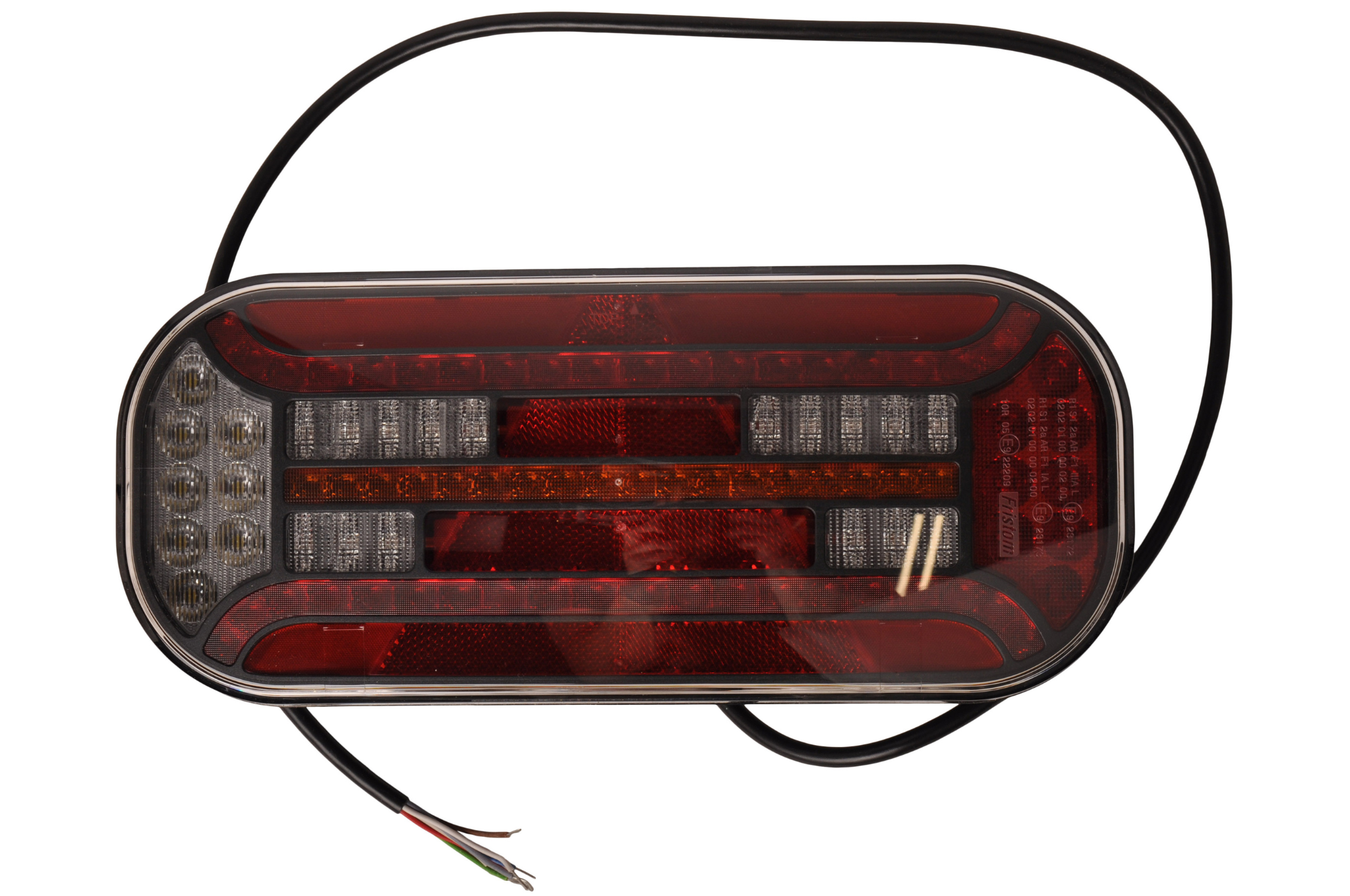 Fristom FT-610 rechts - LED 302x130x51 mm - met dynamische richtingaanwijzer - 100 cm losse draad aansluiting