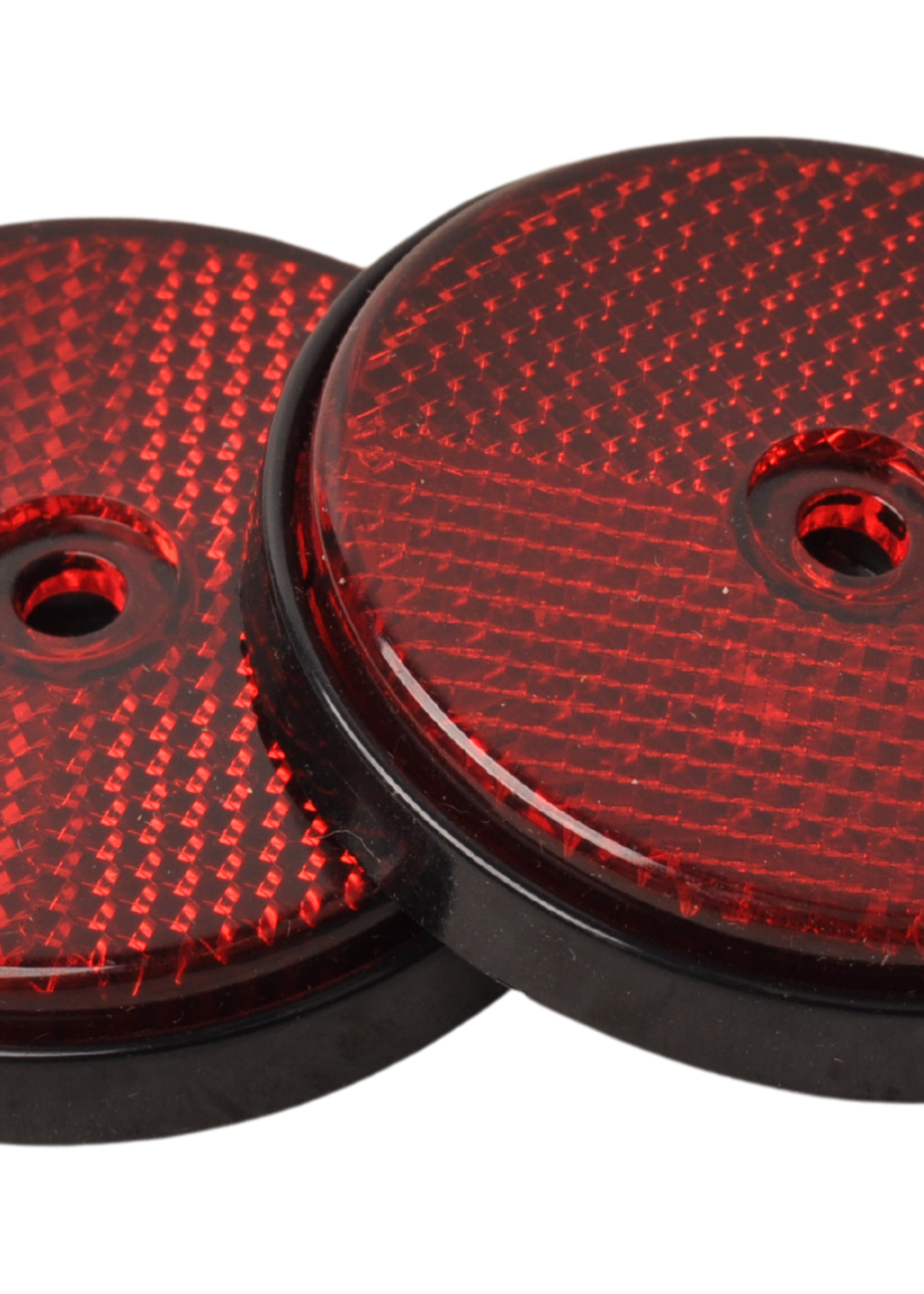 Cantonal Rode reflector 60 mm schroefgaten rond - 2 stuks
