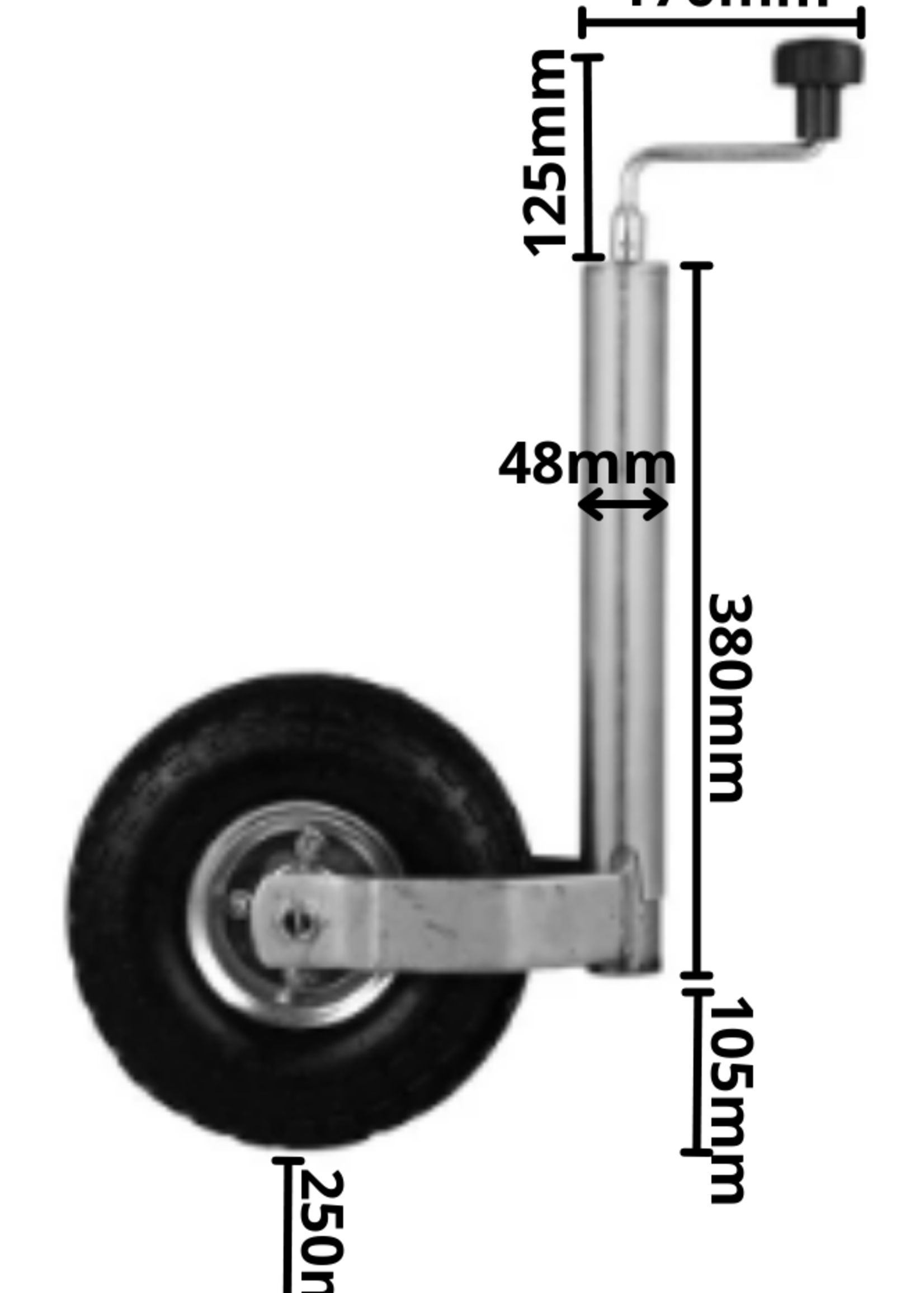 Cantonal Neuswiel met luchtband 48 mm - stalen velg