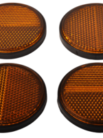 Cantonal Oranje/gele reflector 58 mm zelfklevend rond - 4 stuks