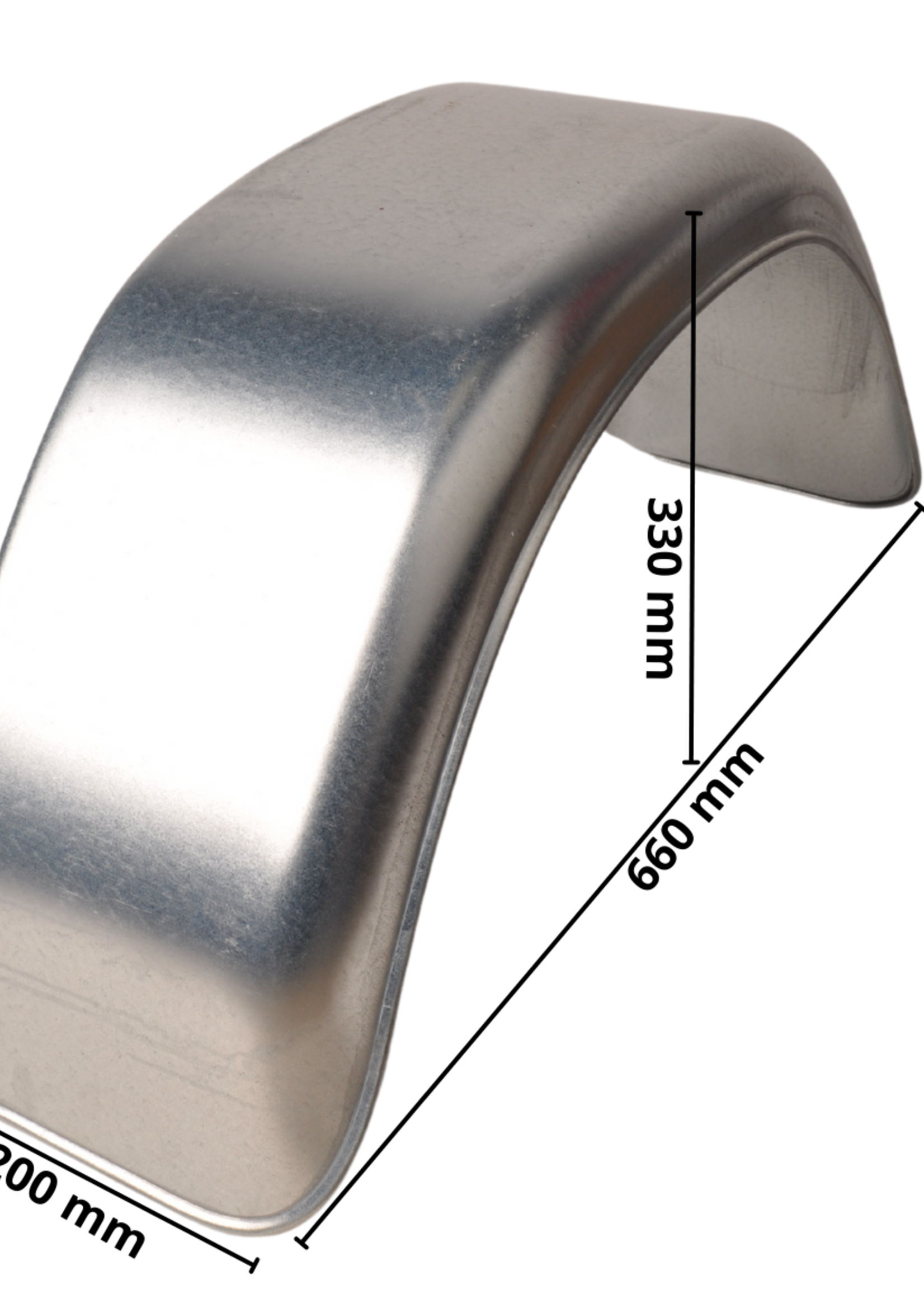 De Haan Spatbord metaal 660x200x330 mm - geschikt voor Stema aanhanger