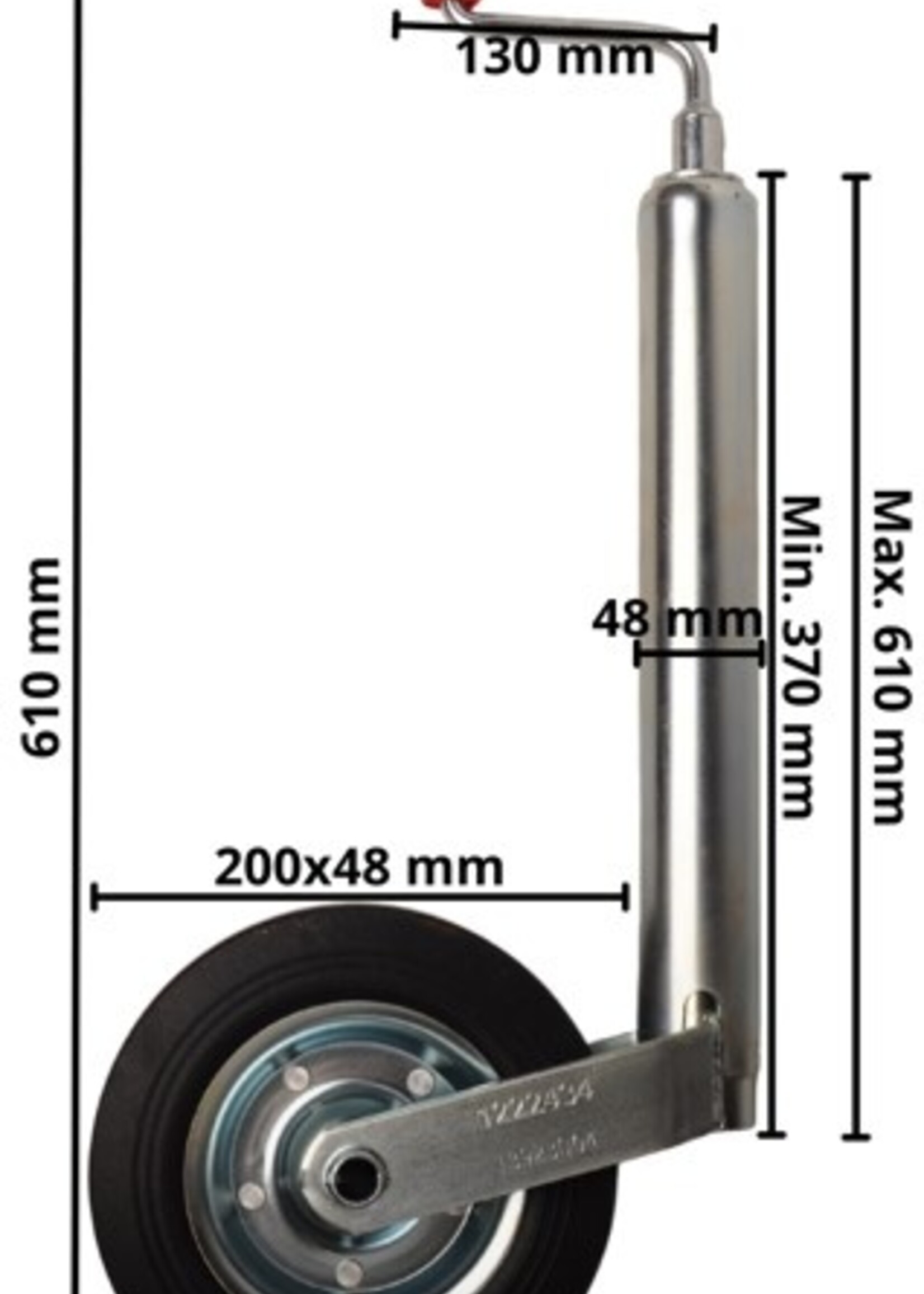 AL-KO Neuswiel Compact Alko, rond diameter 48 mm, stalen velg met massief rubber wiel