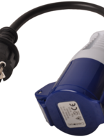 Cantonal Verloopkabel 23 cm van schuko naar CEE