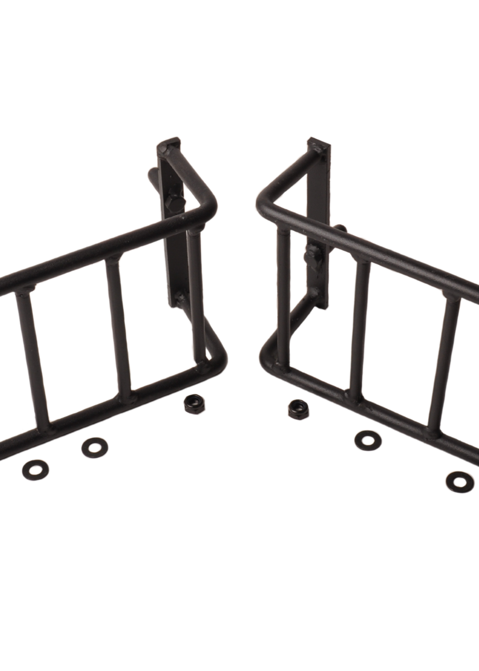 Cantonal Set van 2 zwarte stalen beschermrekken - 250x140x65 mm - geschikt voor grote achterlichten