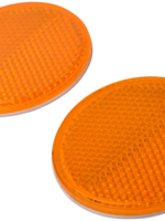 Cantonal Oranje/gele reflector 58 mm zelfklevend rond - 2 stuks