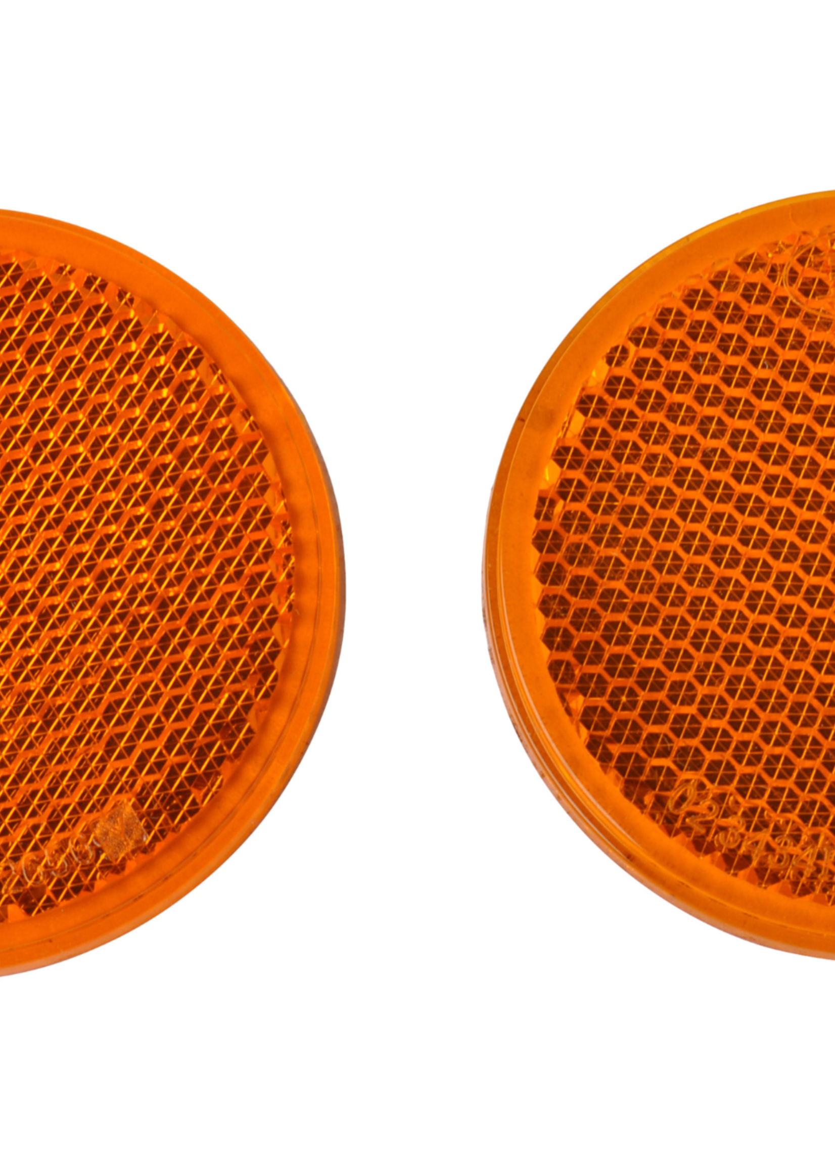 Cantonal Oranje/gele reflector 58 mm zelfklevend rond - set van 2 stuks