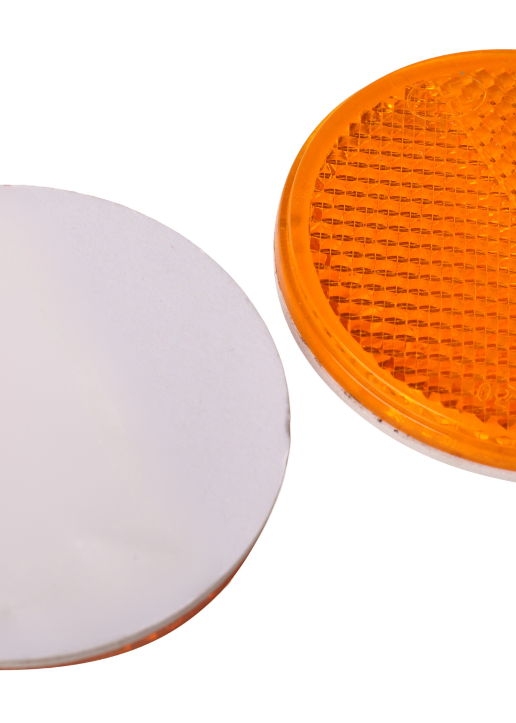 Cantonal Oranje/gele reflector 58 mm zelfklevend rond - set van 2 stuks