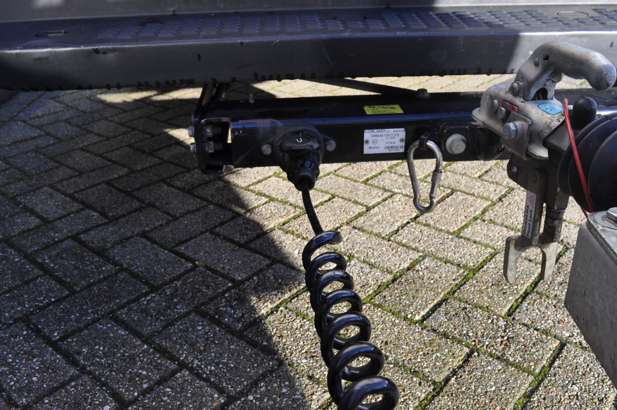 Spiraal verlengkabel 8 aderig met 13-polige stekker & 13-polige contrastekker - 80 tot 175 cm