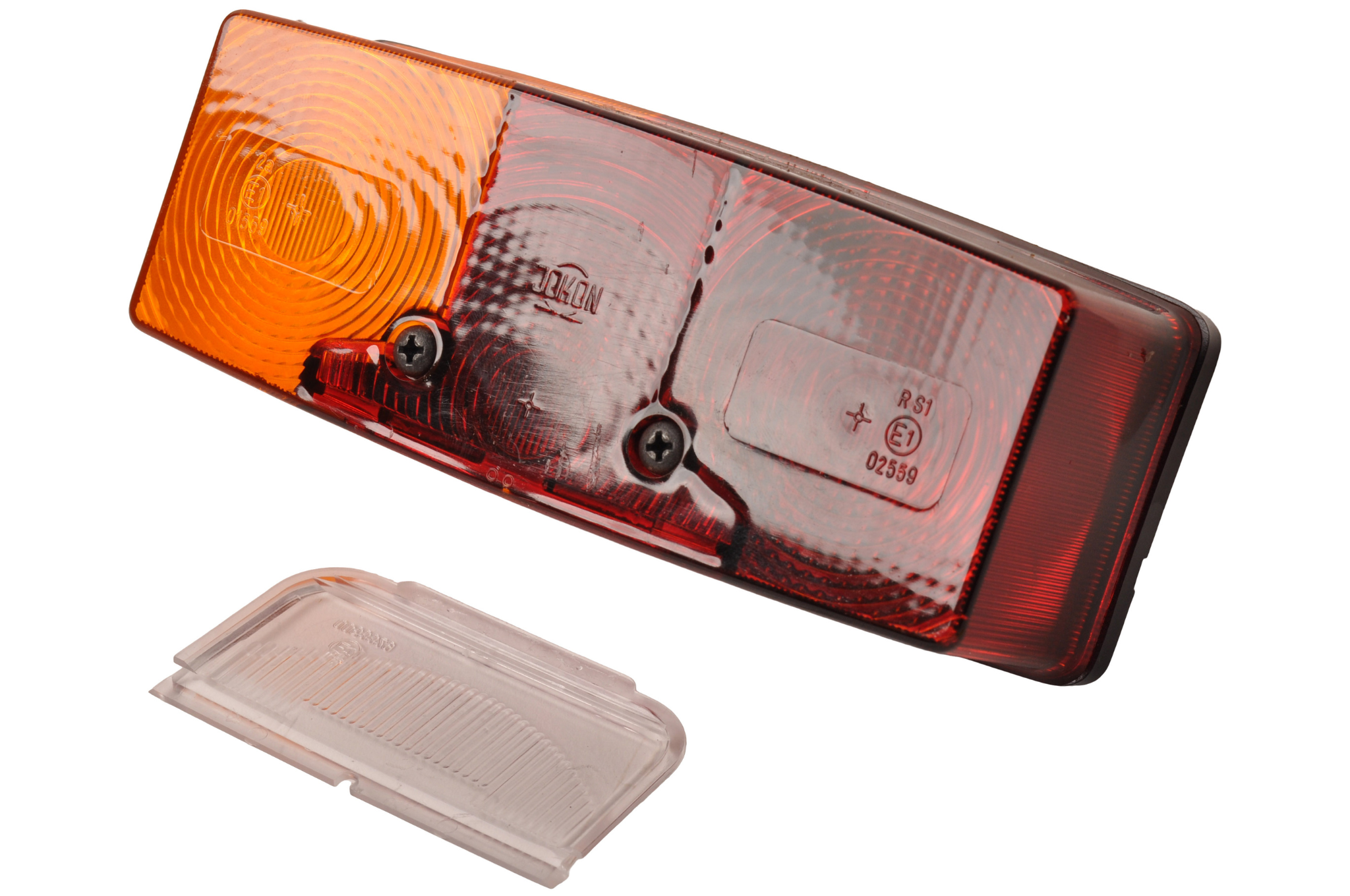 3 kamer achterlicht Links met kentekenverlichting 158x64x51 mm