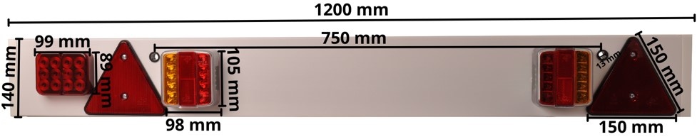 LED lichtbalk voor aanhanger of boottrailer - 122 cm - 8 meter - 7 polig