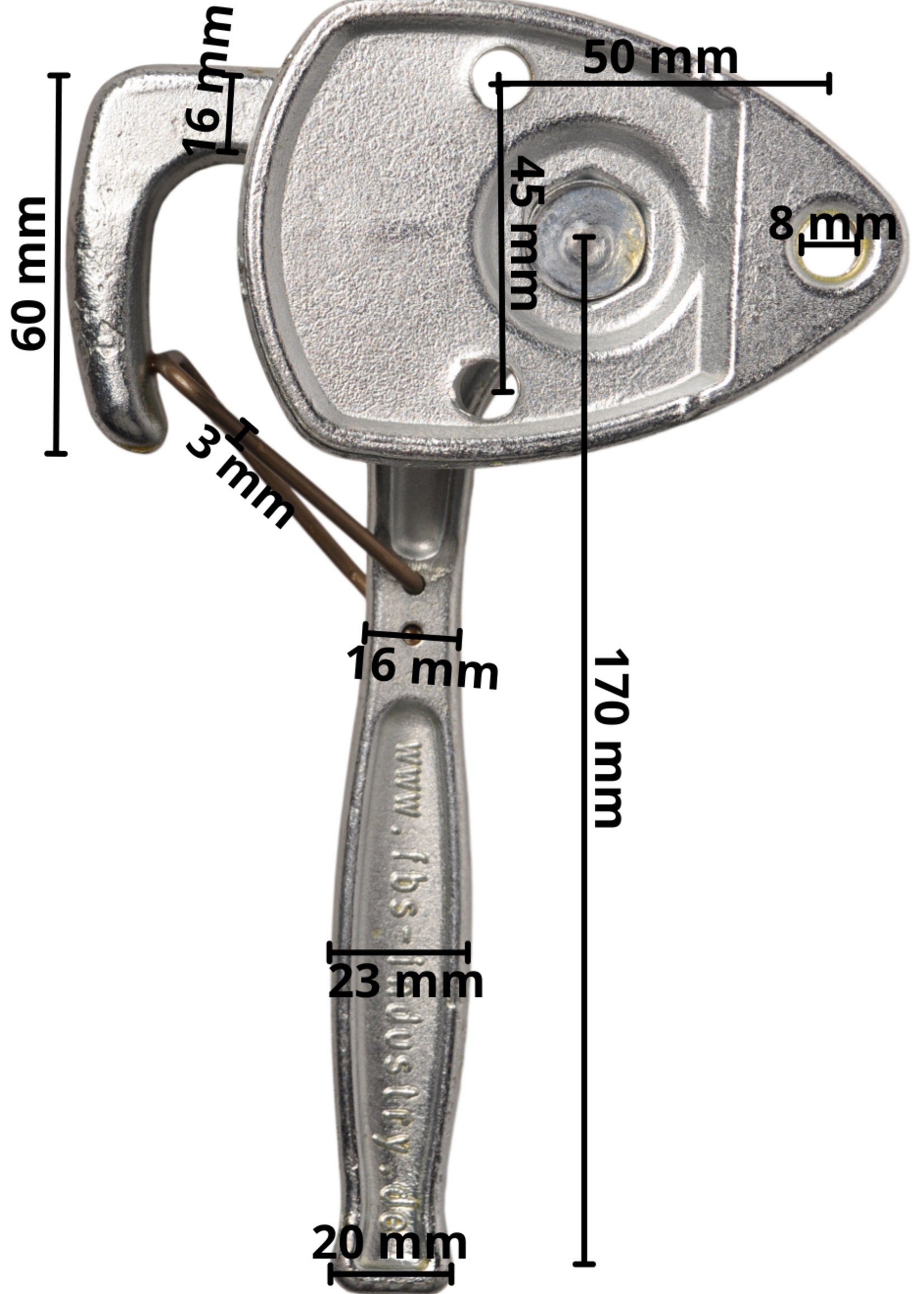 Cantonal Haaksluiting LINKS type 1 met veer PREMIUM
