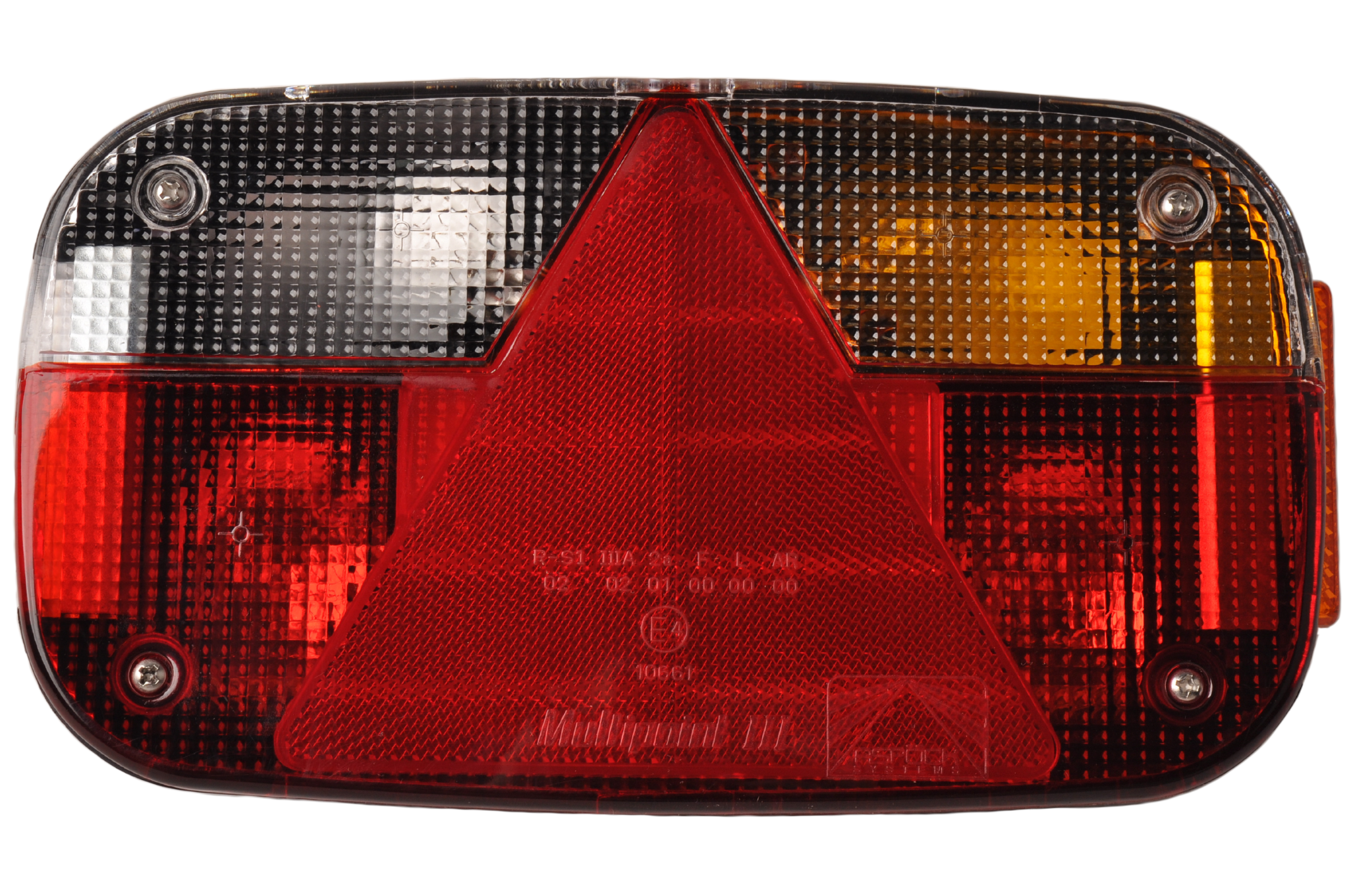 Multipoint 3 achterlicht rechts inclusief reflector - 8 polig - 244x138x60 mm - voorzien van Aspöck connector aansluiting