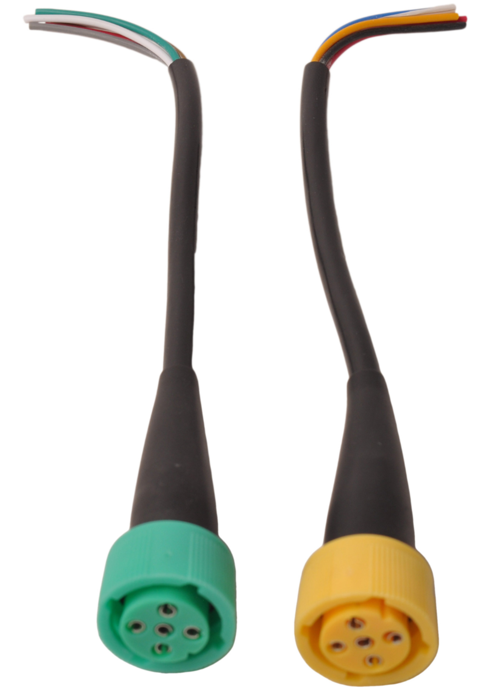 Aspock Aspock connectoren links (geel) en rechts (groen)