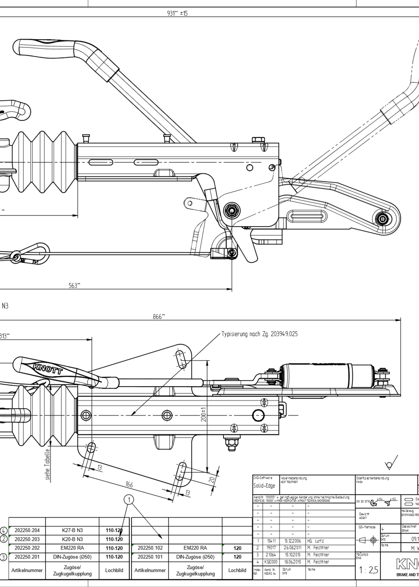 Knott Knott oplooprem aanhanger KF17-C - 1700 kg maximaal trekvermogen V-dissel aansluiting
