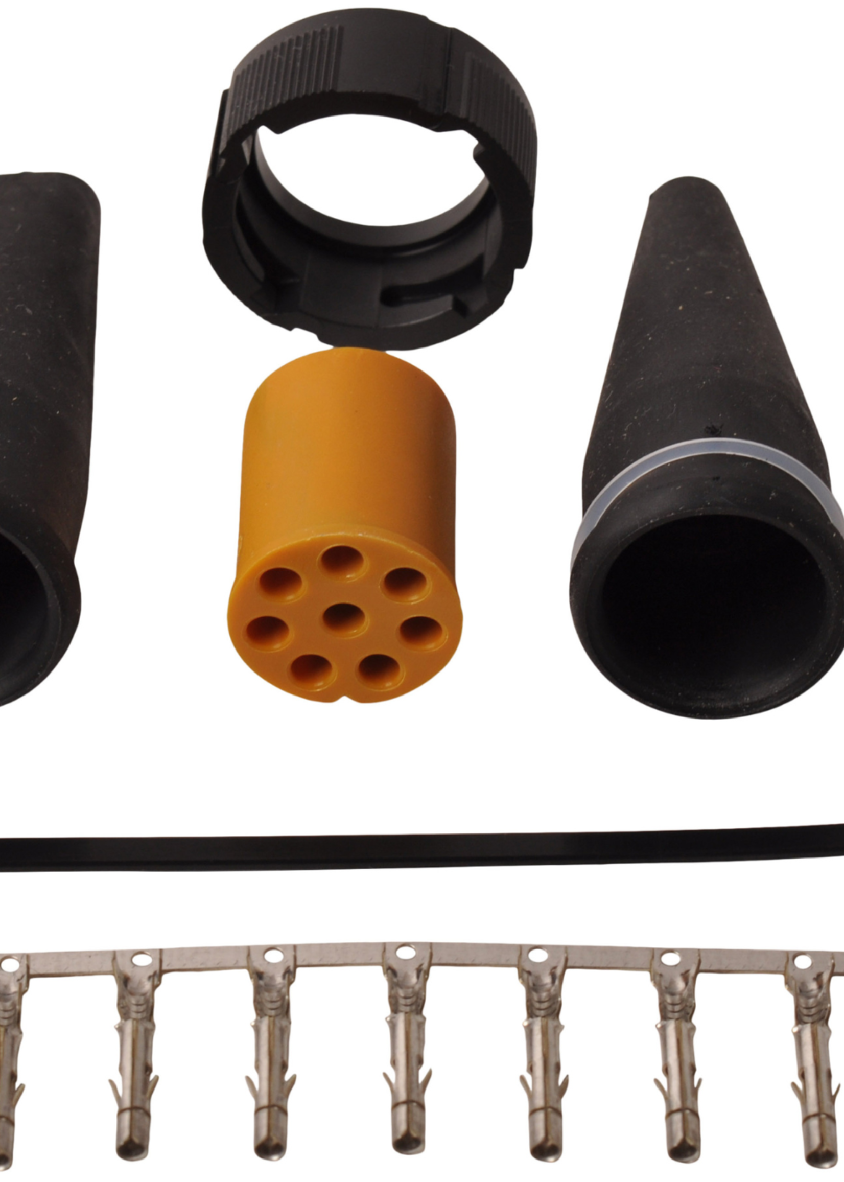 Aspock Aspock connector links - 8 pins/aderig - geel