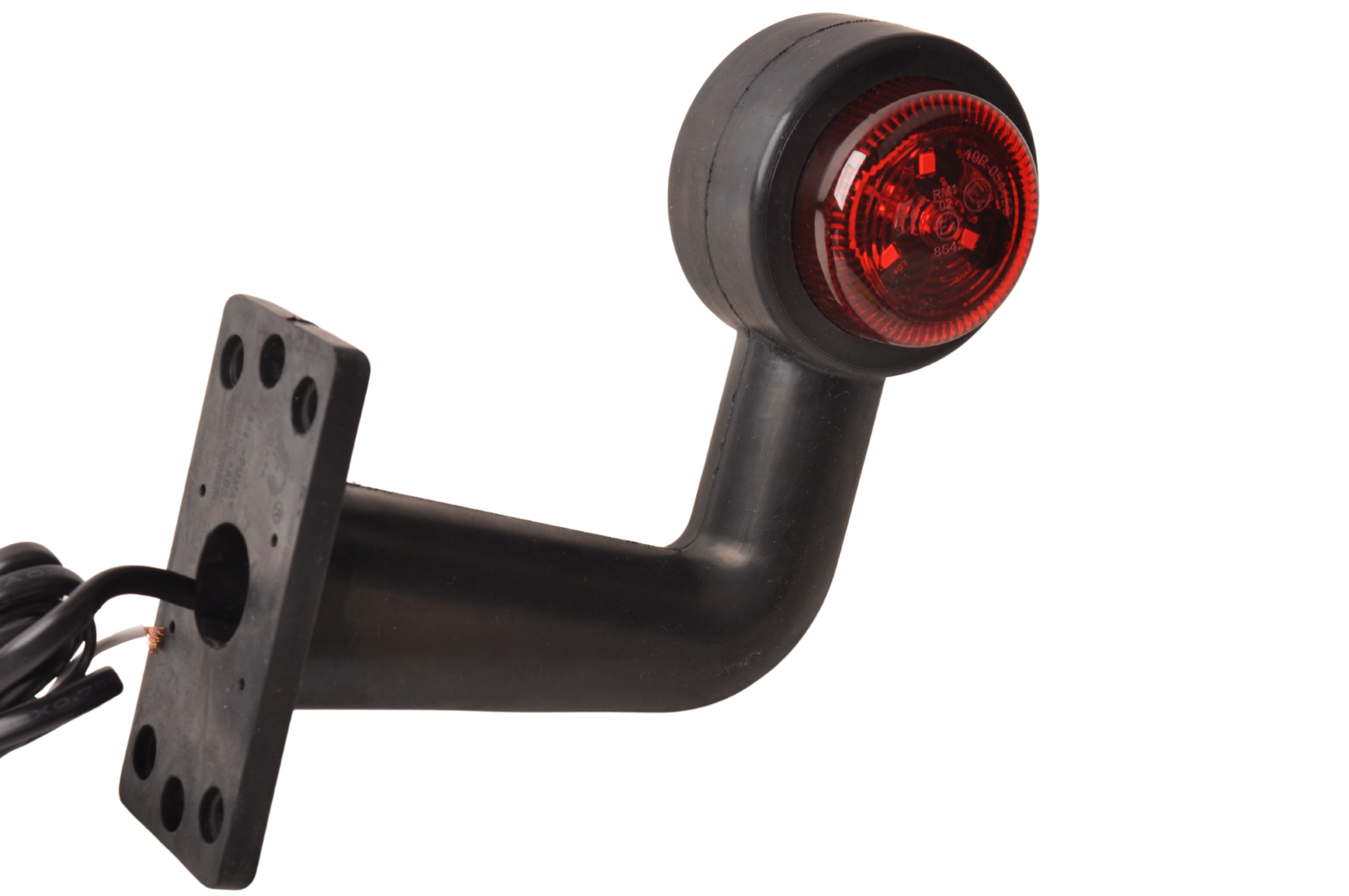 Breedtelicht LED haakse hoek rood/wit - rechts