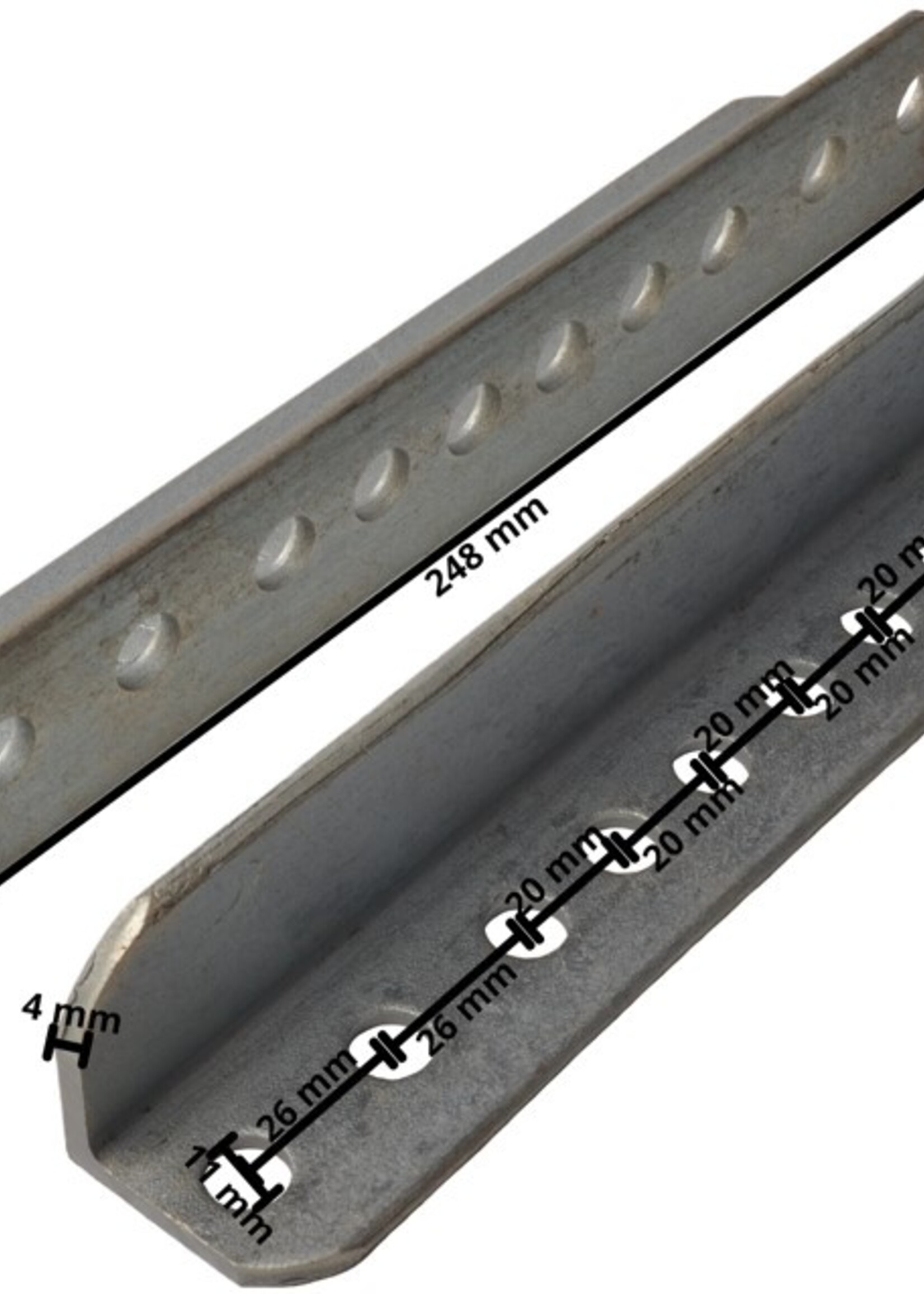 Cantonal Steunen voor kielrol lang 24,5 cm (per set)