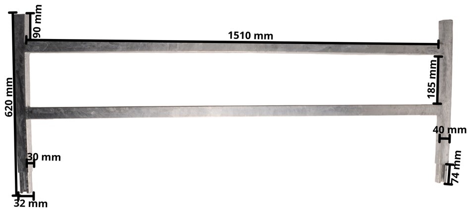Voorrek - 150 cm - voor geschroefde Eduard aanhangers
