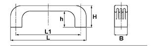Beugelgreep met messingbus M6 & M6x10 flensschoef