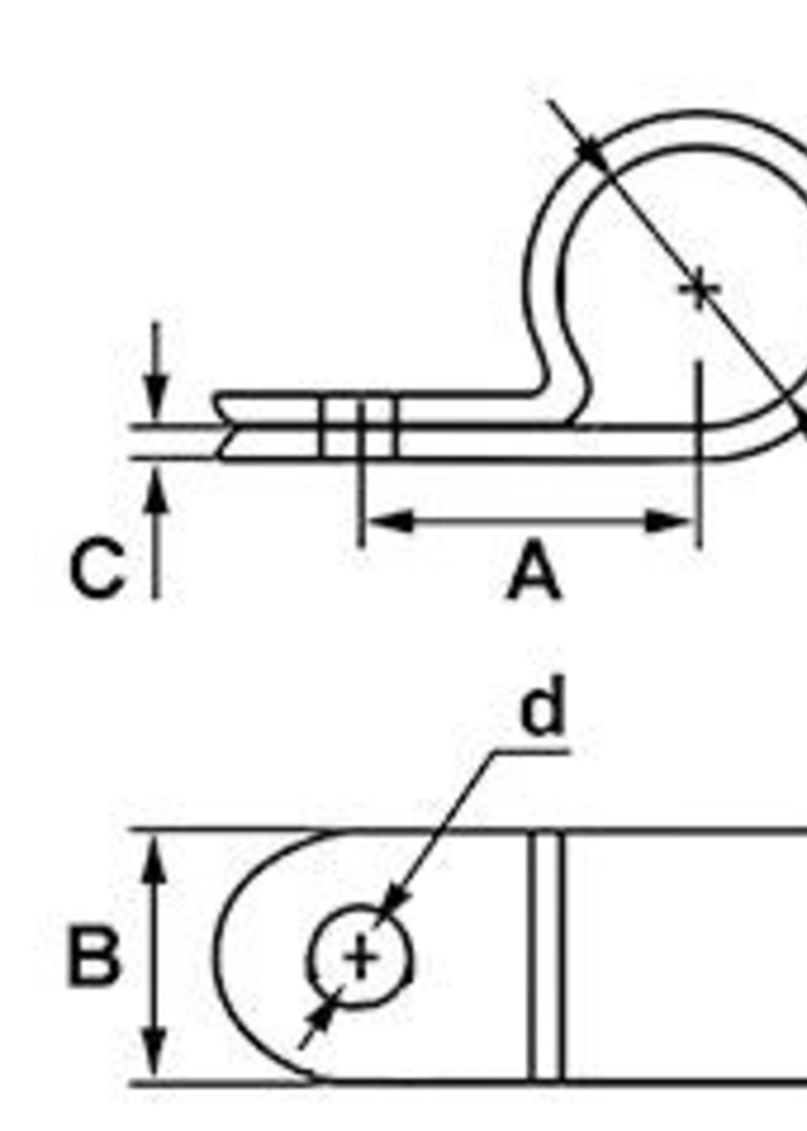 Cantonal Kabelbeugel (4,8 mm) voor bevestiging verlichtingskabel - 20 stuks