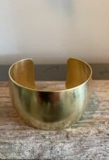 MIEQ Gladde messing afgeronde armband 3.7 cm breed