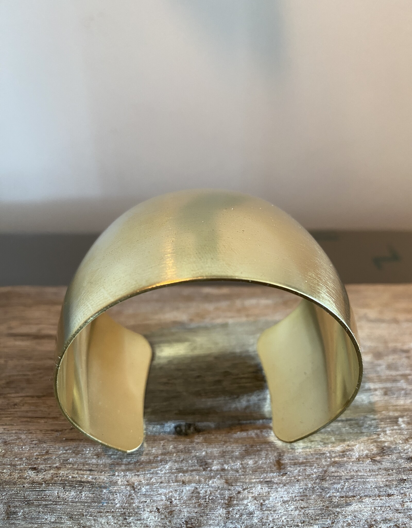 MIEQ Gladde messing afgeronde armband 3.7 cm breed