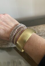 MIEQ Messing armband rond gesmeed 19 cm breed
