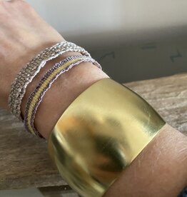 MIEQ Gladde messing afgeronde armband 3.7 cm breed