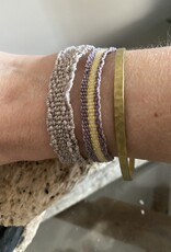 MIEQ Smalle gehamerde messing armband