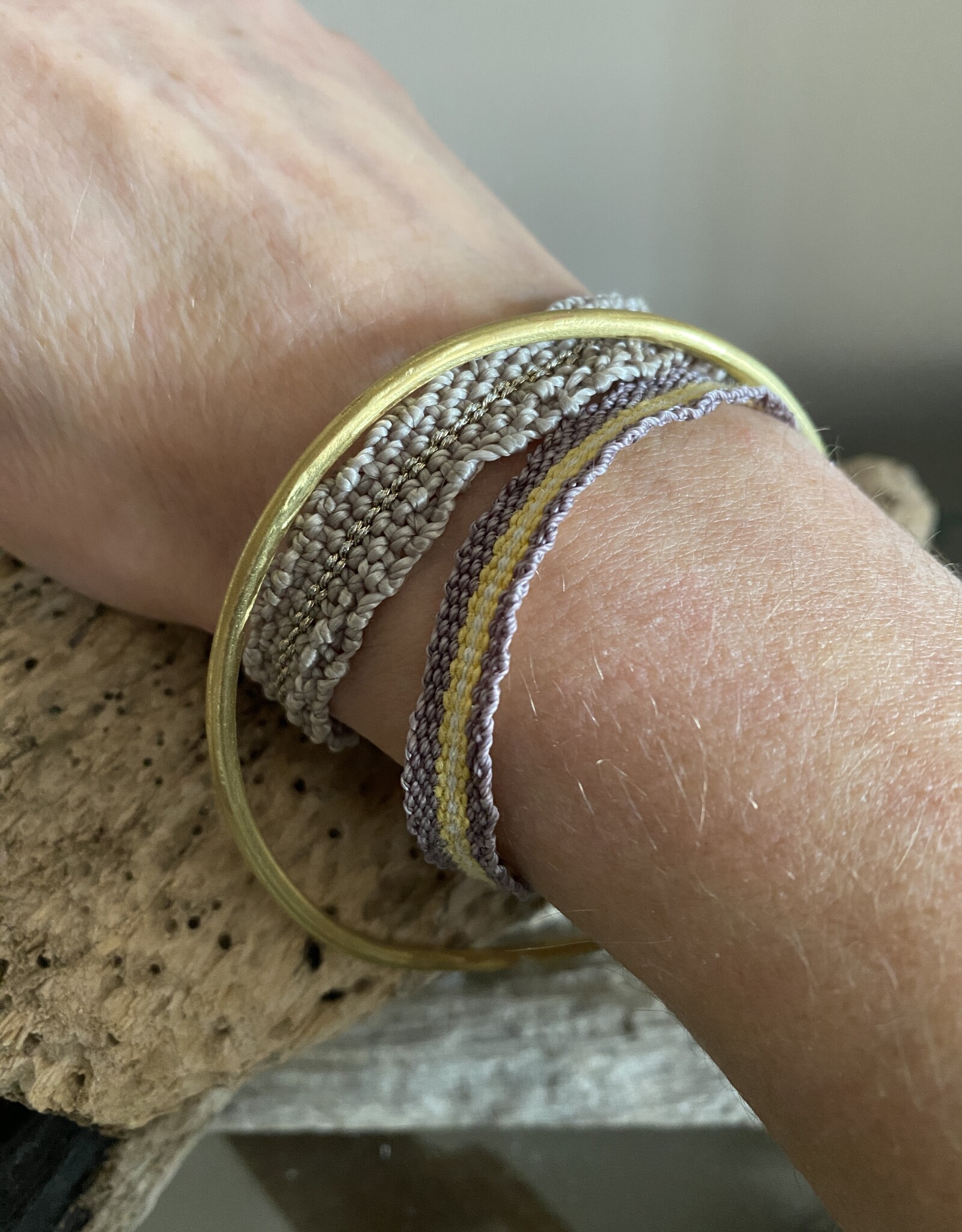 MIEQ Organisch gevormde messing armband