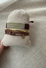 MIEQ Geweven aubergine goud