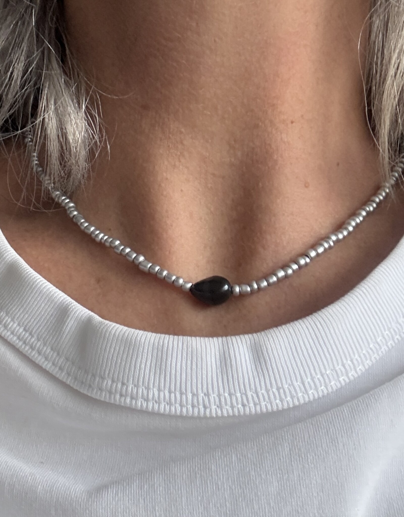 MIEQ Kralenketting MIEQ black pearl