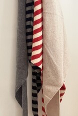 MIEQ Triangel sjaaltje MIEQ rood/wit gestreept