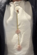 MIEQ Ketting met prachtige bloem rozenkwarts