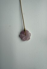 MIEQ Ketting met prachtige bloem rozenkwarts