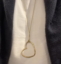 MIEQ Ketting groot hart gele draad