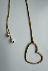 MIEQ Ketting groot hart gele draad