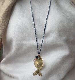 MIEQ ketting vis aan blauw draad