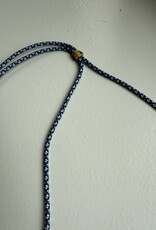MIEQ ketting vis aan blauw draad met parels