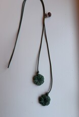 MIEQ Ketting met prachtige bloem van groene steen