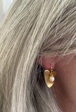 MIEQ Oorbellen hart met parel