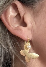 MIEQ Oorbellen vlinder met parel