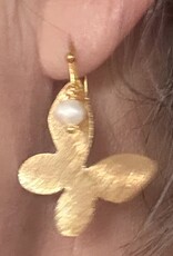 MIEQ Oorbellen vlinder met parel