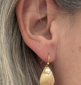 MIEQ Oorbellen druppel met parel