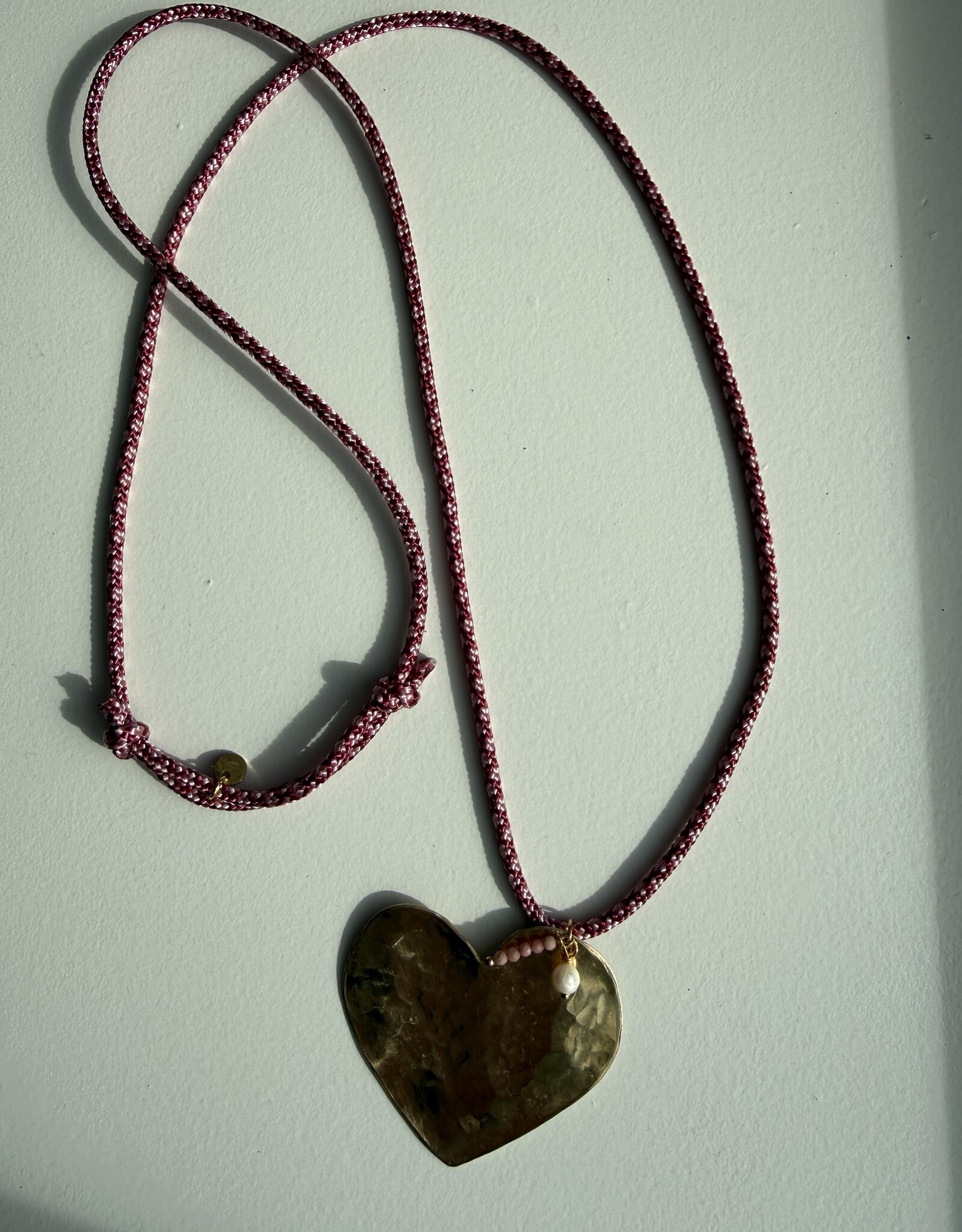 MIEQ Ketting groot messing hart