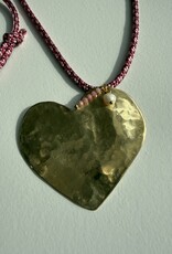 MIEQ Ketting groot messing hart