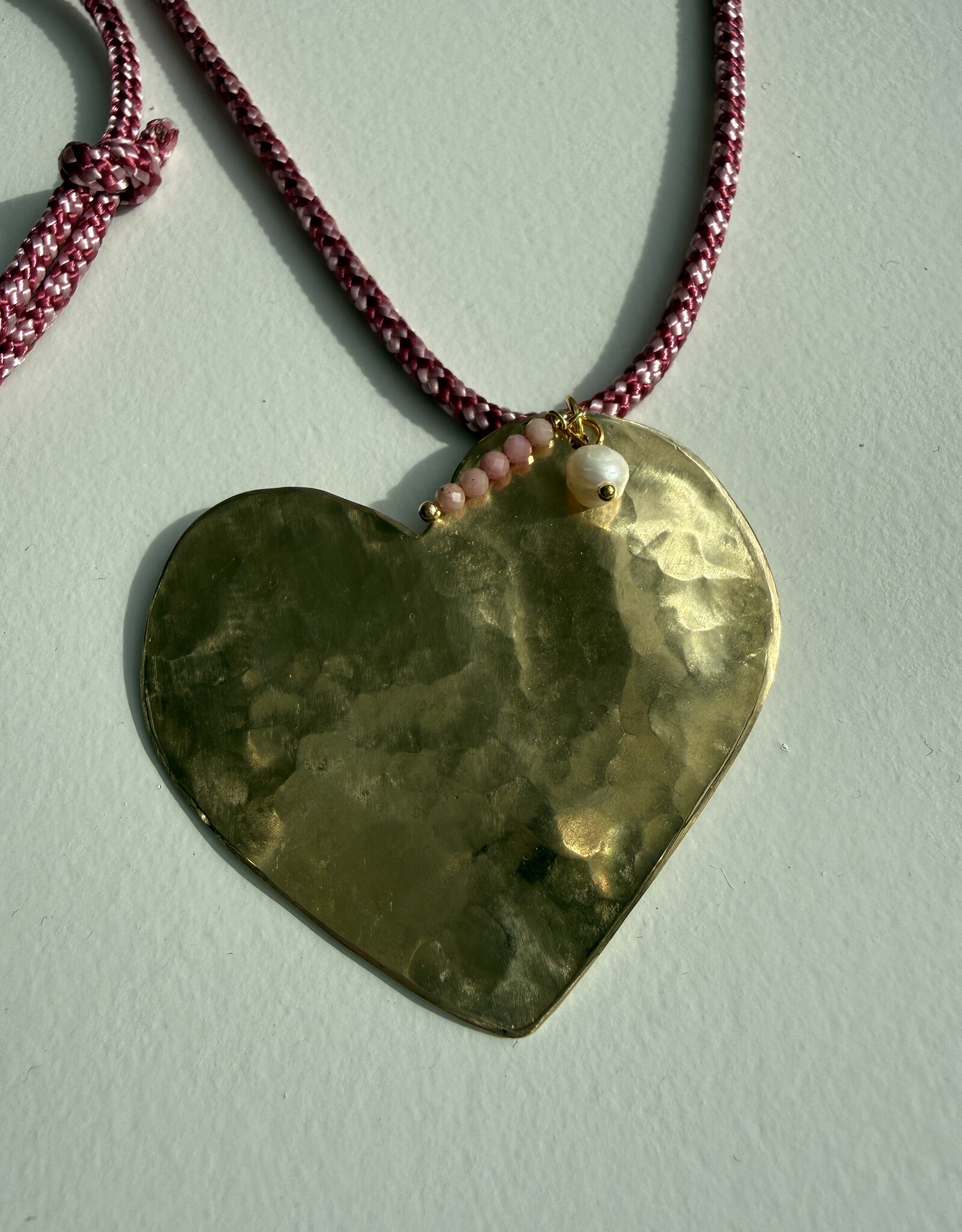 MIEQ Ketting groot messing hart