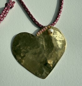 MIEQ Ketting groot messing hart
